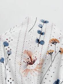 Breezaya Women's Spring/Summer Holiday Casual Embroidered Jacquard Jacquard Keyhole Neck Sleeveless Tank Top - White - View 7