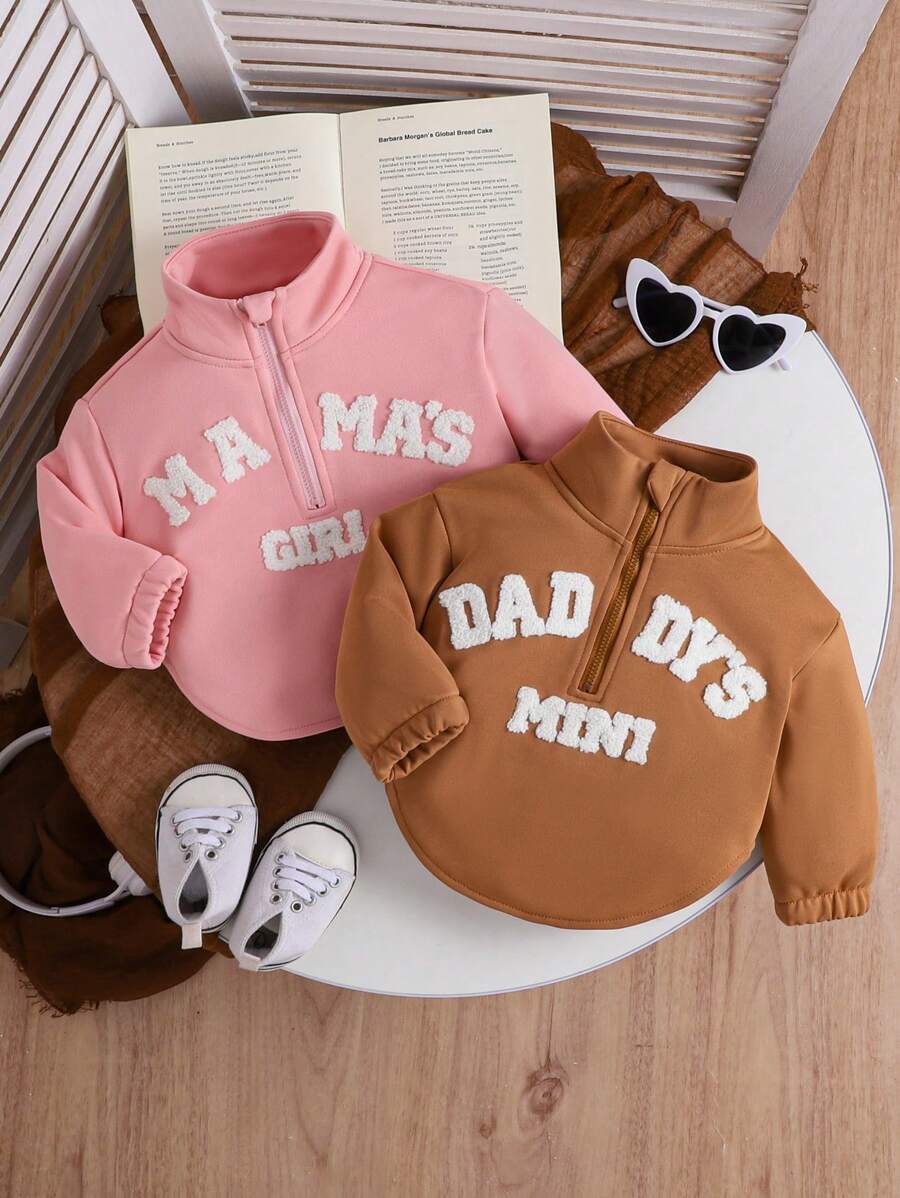 2 piezas Jerseys casuales y lindos para niñas bebés, rosa y marrón, para primavera y otoño