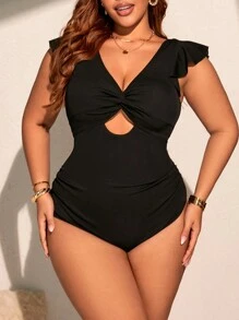 Swim Chiccia Summer Plus Size V-Neck Casual Beach/Pool Swimwear