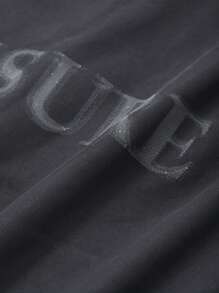 FRIFUL Women Oversized Grey Letter Print T-Shirt With Mesh Patchwork, Spring,Fall Clothes Long Sleeve Women Tops - Grey - View 8