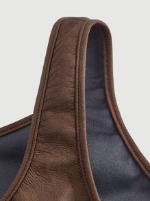 SHEIN MOD 大码军绿色索环系带复古背心