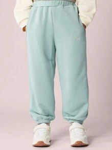 SUMWON Young Girls Comfy Crop Fit Cuff Sweater And Joggers 2 Piece Set - Apricot - View 6