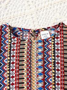 SHEIN Baby Girls Summer Cute Colorblock Ditsy Floral Top And Mini Skirt Set - Khaki - View 4