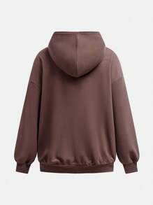 SHEIN Bộ 2 món áo hoodie rộng rãi thoải mái cho bé gái tuổi mới lớn và quần túi hộp - Nhiều màu - Xem 10