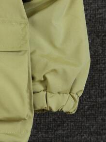 SHEIN Young Boy Solid Color Hooded Jacket, Comfortable Coat - Green - View 4