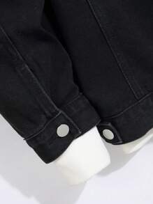 Manfinity Homme 男士休闲宽松牛仔夹克，简约时尚，适合日常穿着 - 彩色 - 查看 8