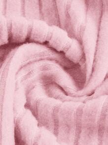 SHEIN 青少年女孩抽绳不对称下摆喇叭袖 T 恤，露肩 T 恤，舒适 T 恤 - 淺粉色 - 查看 6