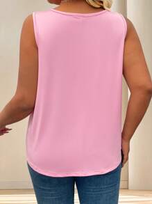 SHEIN LUNE Parte superior de punto informal con 3 botones de talla grande para Año Nuevo, color burdeos
