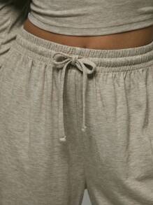 Musera Sport Quần dài cạp cao mặc nhà, thích hợp cho Padel, Tennis, Pickleball, tập gym, thể dục mùa hè. - Xám - Xem 6