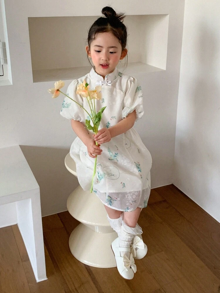 Young Girl's Casual & Minimalist Daily Short Sleeve Dress,Girls Summer Outfits