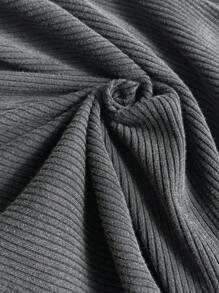 Comfortcana Plus Size Women's Acid Washed Look Vintage Knitted Distressed,Streetwear,Grunge ,Short Sleeve Square Neck Black T-Shirt,College Students,Spring Summer