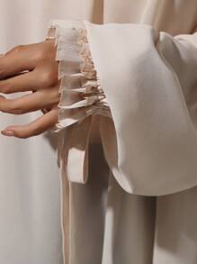 INAWLY Elegant Solid Color Off-Shoulder Lantern Sleeve Top Fall Cloth For Women