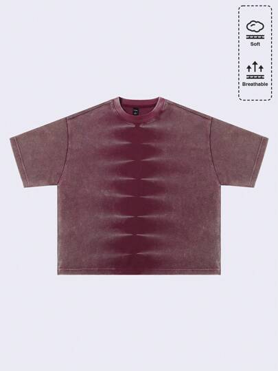 Street Life Maglietta a maniche corte da uomo in tessuto a nido d'ape con stampa floreale lavata