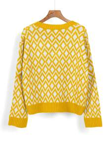 SHEIN Unity Pullover Sweater, Long Sleeve, Minimalist Fashion, Casual Daily Wear - Yellow - View 2