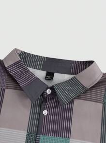 Manfinity Homme 大码男士简约时尚休闲正装衬衫，适合日常穿着 - 彩色 - 查看 3