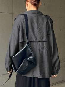 FRIFUL 女士纯色长袖宽松休闲常规夹克，秋季女装