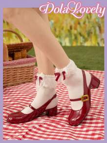 Dola Lovely Bowknot Mary Jane High Heel Shoes, Elegant Girly Design