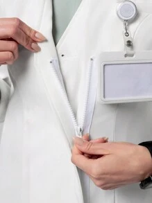 Scrubzie 抗皱 V 领女式/护理手术服实验室工作服 - 白色 - 查看 7