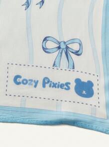 Cozy Pixies 1pc High Quality Soft & Breathable Infant Swaddle Blanket, Butterfly Print, Blue Color, Spring/Summer - Multicolor - View 7