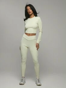 Musera Sport Long Sleeved Seam Detail Top, Padel, Tennis, Pickleball Gym Fitness