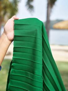 Slaydiva Women Summer Casual Beach Vacation Sleeveless Twist Knot Vest Top And Wide Leg Pleated Pants 2 Pieces Set - Green