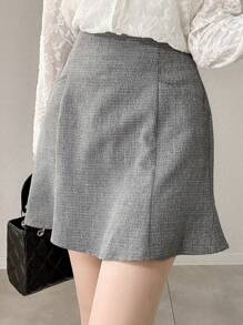 FRIFUL 女士休闲/办公装鱼尾迷你裙夏季 - 灰色 - 查看 4