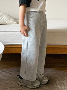 Dazy Kids Young Boy Casual Versatile Solid Color Sweatpants - Grey - View 4