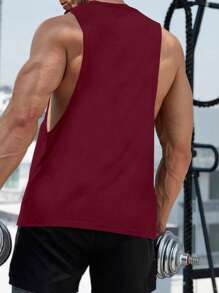 Manfinity Sport Corelite Men Cattle Head Print Sports Tank Top Workout Tops - Burgundy - View 2