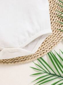 Souflis Souflis 男婴夏季新款白色休闲运动柔软纯棉POLO连体衣，带便捷口袋设计