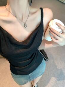 DAZY Women's Solid Color Scoop Neck Casual Camisole Summer Tank Tops