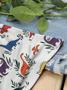 INAWLY 女式夏季休闲卡通恐龙印花圆领短袖 T 恤图案 T 恤女式上衣 - 彩色 - 查看 5