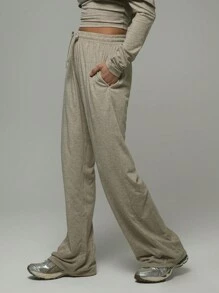 Musera Sport Quần dài cạp cao mặc nhà, thích hợp cho Padel, Tennis, Pickleball, tập gym, thể dục mùa hè. - Xám - Xem 3