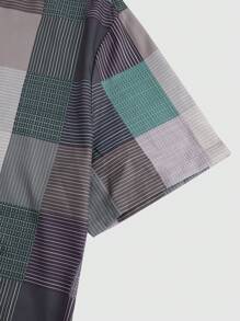 Manfinity Homme 大码男士简约时尚休闲正装衬衫，适合日常穿着 - 彩色 - 查看 6