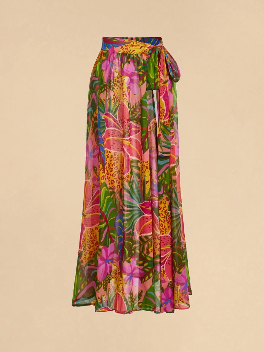 Travachic Women's Print Holiday Casual Beach Swimsuit Cover Skirt For Summer Beach Vacation,Country Concert, Sarong - Multicolor - View 1