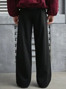 Manfinity EMRG Men's Colorblock Drawstring Waist Wide Leg Casual Pants