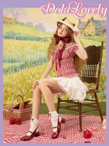 Dola Lovely Bowknot Mary Jane High Heel Shoes, Elegant Girly Design