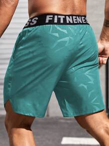 Gym Rark 男友风格男士公牛印花和字母织带休闲短裤、运动服 - 薄荷藍 - 查看 2