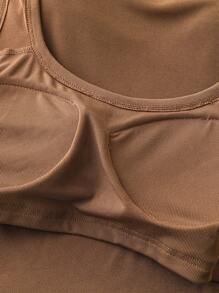 SHEIN LUNE 2pcs Plus Size Women Square Neck Ribbed Casual Versatile Camisole