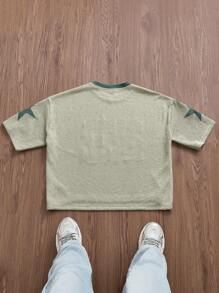 EASEVO Camiseta de manga corta de punto con cuello redondo y estampado, adecuada para el verano, tallas grandes para hombre