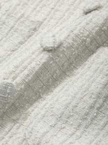 DAZY 粗花呢圆领纽扣装饰女式迷你连衣裙 - 米色 - 查看 7