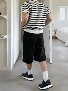 DAZY Men's Plain Black Denim Shorts, Summer - Black - View 5