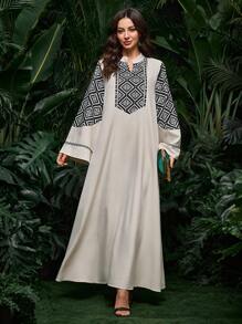 Al Najma 阿拉伯风格连衣裙，适合迪拜、印度尼西亚、土耳其、卡夫坦和贾拉比亚，朴素