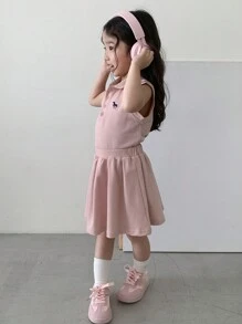 Dazy Kids 2 件套休闲年轻女孩简约时尚上衣和下装 - 粉色 - 查看 3