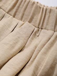 FRIFUL 2 piezas Conjunto de top sin mangas caqui y pantalón de pierna ancha de cintura alta para mujer, atuendo de verano