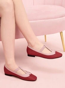 CUCCOO DOLLMOD Black Round Toe Rhinestone Net Tulle Bow Mary Jane Flat Shoes For Women Spring Shoes Spring Break Easter - Multicolor - View 5