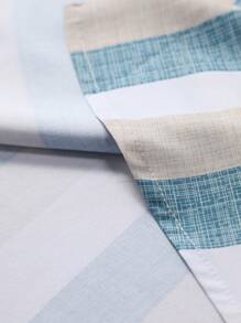 Manfinity Homme 2pcs Set Striped Shirt & Solid Color Shorts, Minimalist Casual For Everyday Wear - Multicolor - View 7