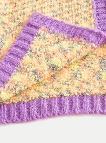 Skyraze Cárdigan de punto holgado y colorido para el otoño