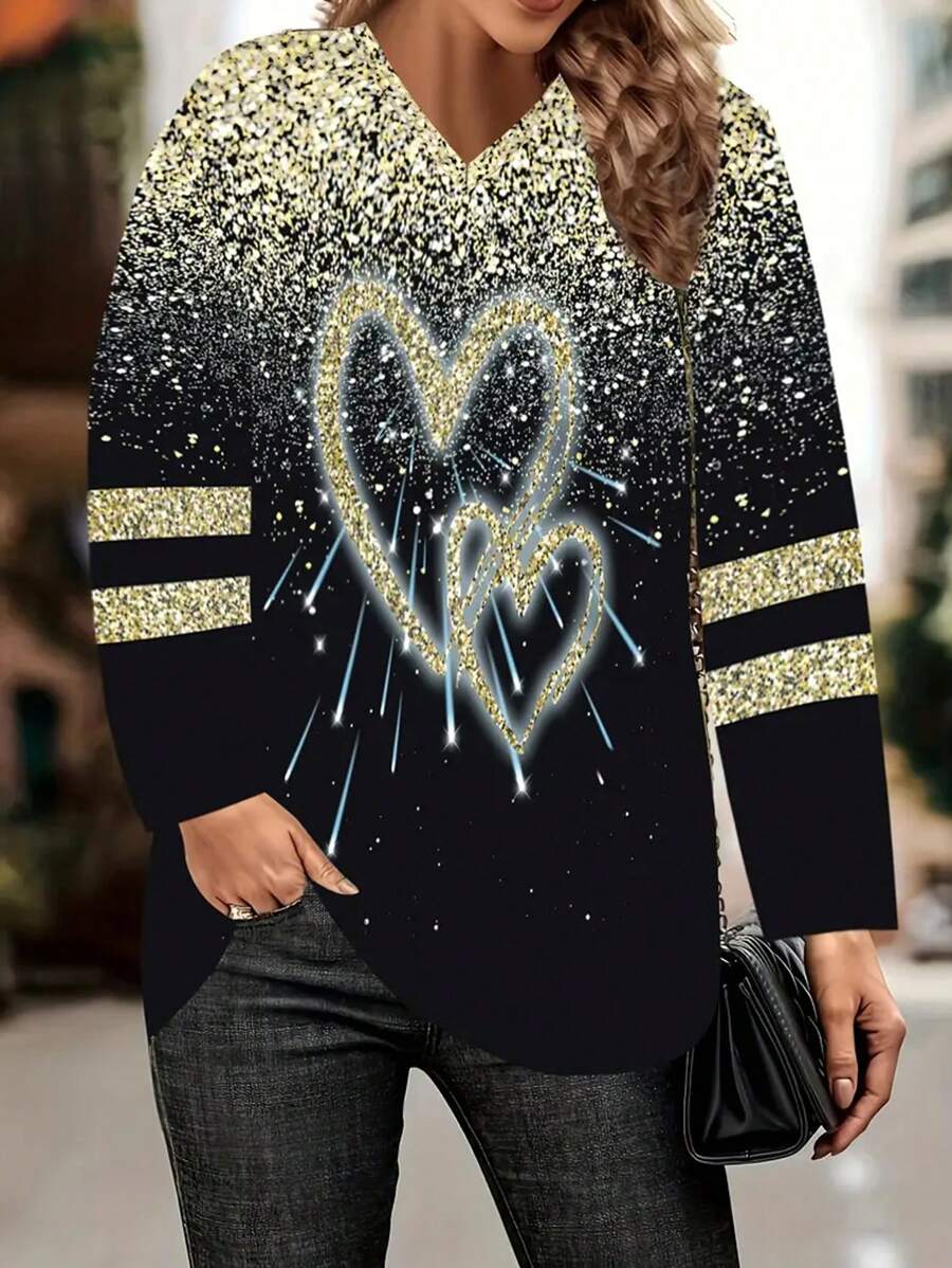 Women Long Sleeve T-Shirt, Casual & Fashion For Everyday Fall Cloth For Women - Multicolor - View 1
