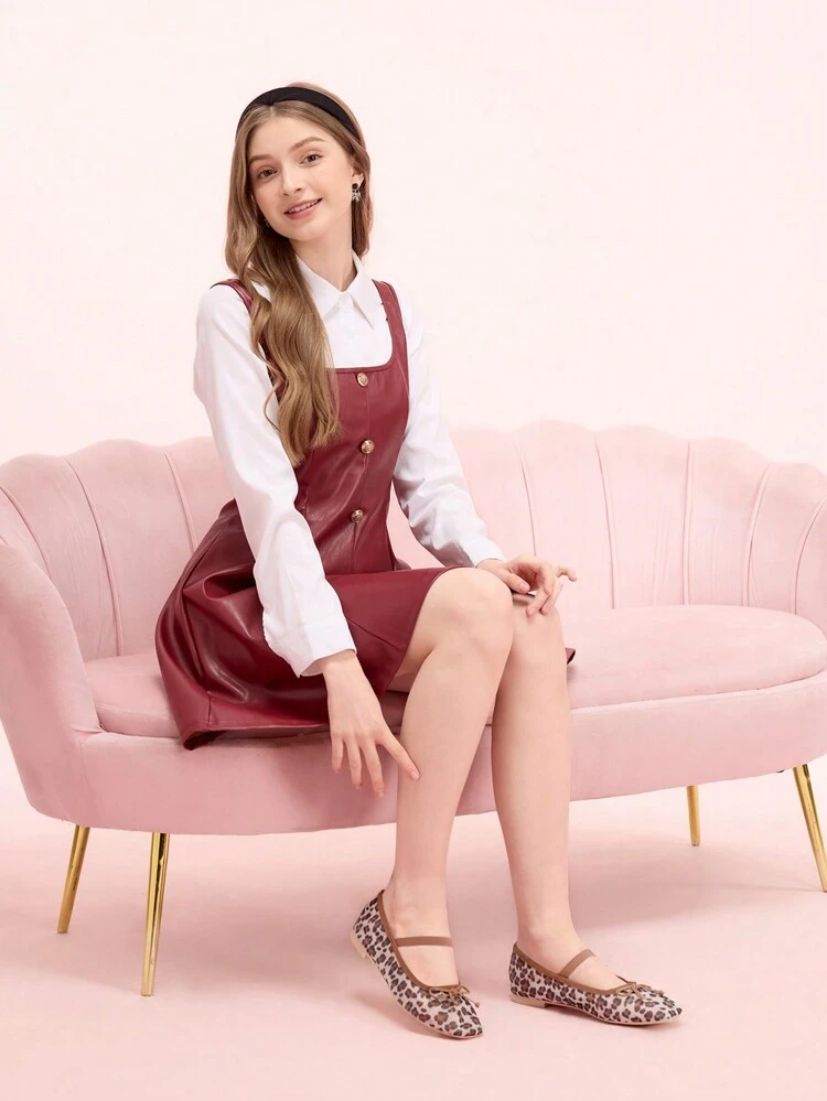 CUCCOO DOLLMOD Brown Leopard Print Mesh Mary Jane Flat Shoes, Cute Sweet For School, Student, Commute, Date, Party, Casual, Holiday Spring Shoes Spring Break Easter