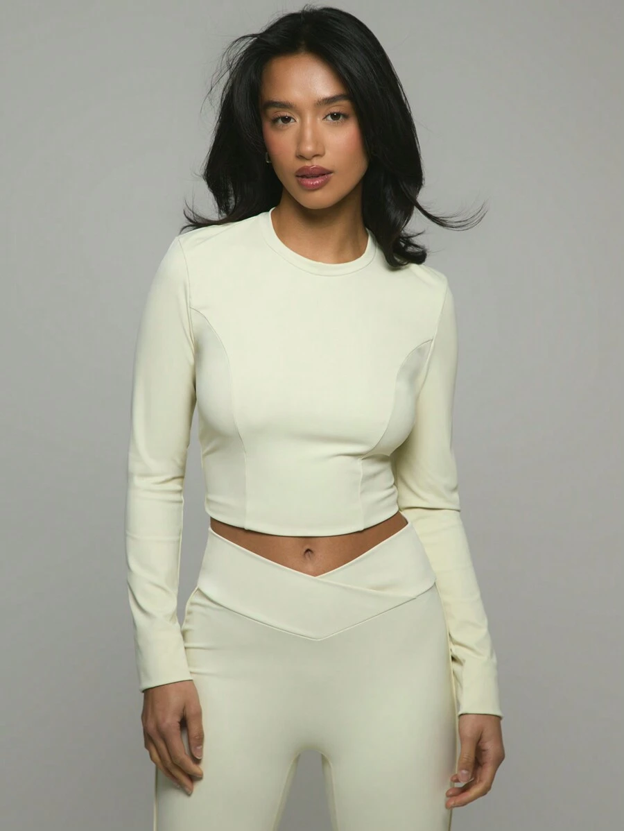 Musera Sport Long Sleeved Seam Detail Top, Padel, Tennis, Pickleball Gym Fitness